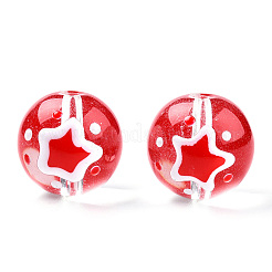 Transparent Glass with Enamel Beads&nbsp;LAMP-T011-21B