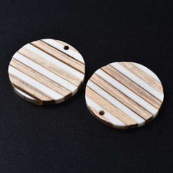 Stripe Resin & Wood Pendants&nbsp;RESI-N025-017A-B01
