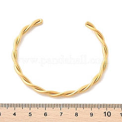 Ion Plating(IP) 304 Stainless Steel Twisted Rope Cuff Bangles&nbsp;BJEW-P296-01G