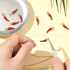 10Pcs Brass Enamel Pendants&nbsp;KK-BBC0020-13A