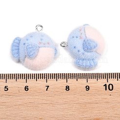 Flocking Opaque Resin Pendants&nbsp;RESI-P053-03A-P