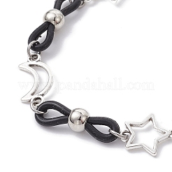 Alloy & Silicone Link Chain Bracelets&nbsp;BJEW-JB09984-02