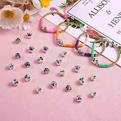 32Pcs 4 Colors Alloy Enamel European Beads&nbsp;MPDL-SZ0001-08