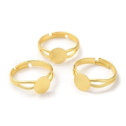 Rack Plating Adjustable Brass Plain Pad Ring Settings&nbsp;KK-K277-02G