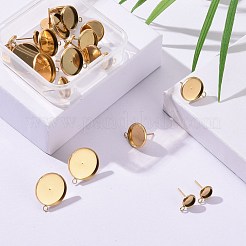 24Pcs 6 Size PVD Vacuum Plating 304 Stainless Steel Stud Earring Settings&nbsp;STAS-ZZ0001-02G