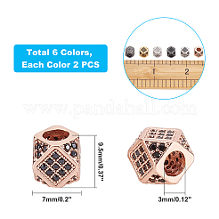 Rack Plating Brass Cubic Zirconia Beads&nbsp;ZIRC-FH0001-01