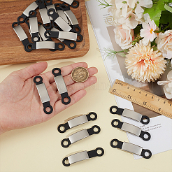 24Pcs Silicone & 201 Stainless Steel Curved Rectangle Connector Charms&nbsp;STAS-BC0004-12B