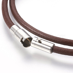 Leather Cord Wrap Bracelets/Necklace&nbsp;BJEW-JB03920-M
