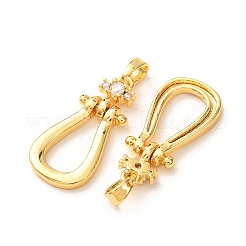Brass Micro Pave Clear Cubic Zirconia Pendants&nbsp;KK-A304-28C-G