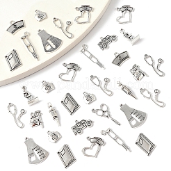 100Pcs 12 Styles Tibetan Style Zinc Alloy Pendants&nbsp;TIBEP-FS0001-39