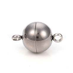 Tarnish Resistant 201 Stainless Steel Magnetic Clasps with Loops&nbsp;STAS-L244-10D-P
