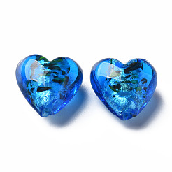 Handmade Lampwork Silver Foil Glass Beads&nbsp;FOIL-T005-01F