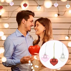10Pcs 3 Styles Plastic Heart Pendant Decorations&nbsp;AJEW-FS0001-48