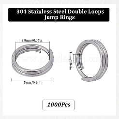 1000Pcs 304 Stainless Steel Split Rings&nbsp;STAS-SC0008-17