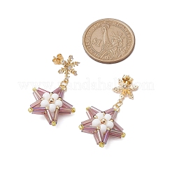 Glass Star Stud Earrings&nbsp;EJEW-MZ00256-02
