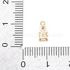 Brass Micro Pave Clear Cubic Zirconia Pendants&nbsp;KK-D225-01G