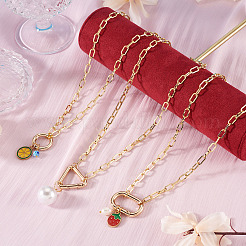 2Pcs Brass Necklaces&nbsp;NJEW-TAC0045