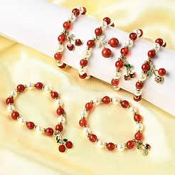 Brass Plastic Beads Bracelets&nbsp;BJEW-D314-02