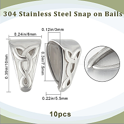 10Pcs 304 Stainless Steel Snap on Bails&nbsp;STAS-BBC0002-79