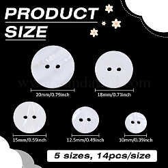 70Pcs 5 Styles Shell Buttons&nbsp;FIND-ME0003-63