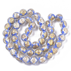 Handmade Gold Sand Lampwork Bead Strands&nbsp;FOIL-T003-01B