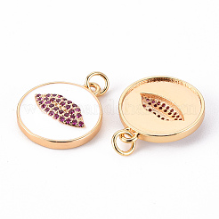 Brass Micro Pave Cubic Zirconia Pendants&nbsp;KK-T062-90G-NF