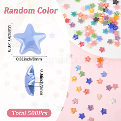 500Pcs Pearlized Plated Opaque Glass Cabochons&nbsp;GLAA-SC0002-82