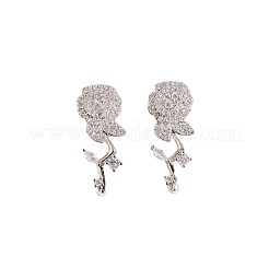 Valentine's Day 304 Stainless Steel & Clear Cubic Zirconia Stud Earrings&nbsp;WGA5FB3-04