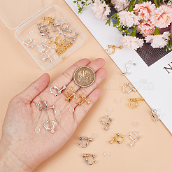 36Pcs 3 Colors Brass Screw On Clip-on Earring Findings&nbsp;KK-SP0001-17