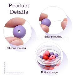 Pink Theme 90Pcs 5 Colors Food Grade Eco-Friendly Silicone Beads&nbsp;SIL-YW0001-43