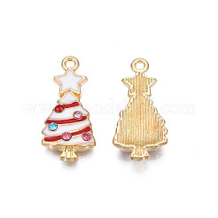Rack Plating Alloy Enamel Pendants&nbsp;X-ENAM-N055-148C