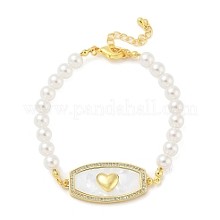 Brass Micro Pave Clear Cubic Zirconia Bracelets&nbsp;BJEW-S158-04G