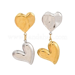 304 Stainless Steel Dangle Stud Earrings&nbsp;EJEW-K296-02GP-02