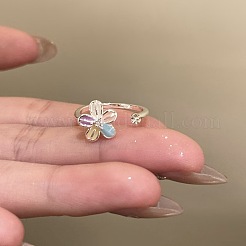 Alloy Enamel Cuff Open Rings for Women&nbsp;WG5865D-01