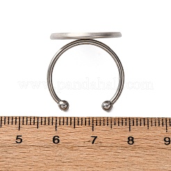 304 Stainless Steel Open Cuff Ring Components&nbsp;STAS-S134-01P-F03