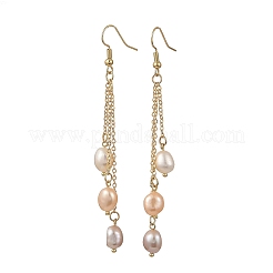 Natural Cultured Freshwater Pearl Tassel Dangle Earrings&nbsp;EJEW-JE07381-02