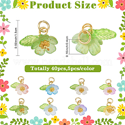 40Pcs 8 Colors Frosted Acrylic Pendants&nbsp;PALLOY-YW00177