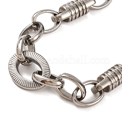 Tarnish Resistant 201 Stainless Steel Column & Oval Link Chain Bracelets&nbsp;BJEW-B078-81P