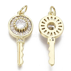 Brass Micro Pave Clear Cubic Zirconia Pendants&nbsp;ZIRC-N039-088-NF