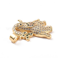 Rack Plating Brass Micro Pave Cubic Zirconia Pendants&nbsp;ZIRC-C035-16G
