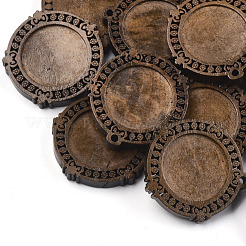 Wooden Pendant Cabochon Settings&nbsp;WOOD-S044-18A