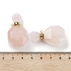 Natural Rose Quartz Perfume Bottle Pendants&nbsp;G-Q163-10G-03