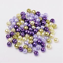 Lavender Garden Mix Pearlized Glass Pearl Beads&nbsp;HY-X006-6mm-08