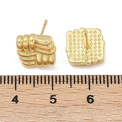 Brass Stud Earrings&nbsp;EJEW-H154-08A-G
