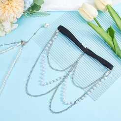 2Pcs 2 Styles Iron with ABS Imitation Pearl and Polyester Thigh Chain&nbsp;AJEW-HY0002-14