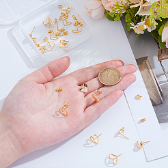 20Pcs 2 Styles Brass Stud Earring Findings&nbsp;KK-ME0002-53