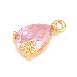 Brass Micro Pave Cubic Zirconia Charms&nbsp;KK-D265-01A-G