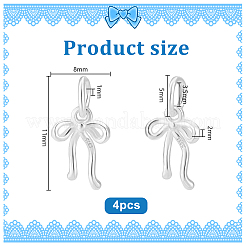 4Pcs 925 Sterling Silver Bowknot Charms&nbsp;STER-PH0003-40