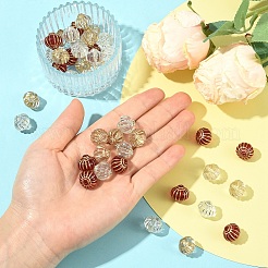60Pcs Plating Acrylic Beads&nbsp;OACR-YW0003-92