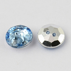 2-Hole Taiwan Acrylic Rhinestone Flat Round Buttons&nbsp;BUTT-F015-10mm-11